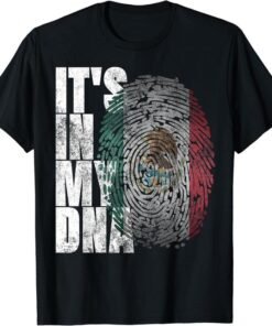 100% Cotton It's In My DNA Mexican Heritage T-Shirt – Proud Hispanic Gift with Mexico Flag Design