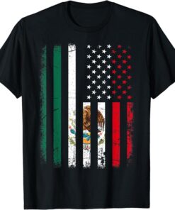 100% Cotton Mexican American Flag T-Shirt - Celebrate Your Mexican Roots and American Pride