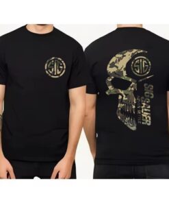 2025 Summer Men's Camo Sig Sauer Never Settle T-Shirt - Unisex Casual 100% Cotton