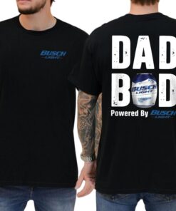 Dad Bod Powered by Busch Light Funny Drinking Tee for Men - 2-Sided Casual Shirt