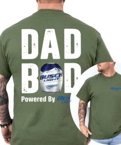 Dad Bod Powered by Busch Light Funny Drinking Tee for Men - 2-Sided Casual Shirt