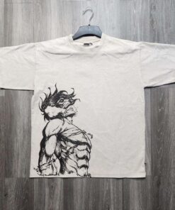 Heavy Cotton 220 GSM Eren Yeager Acid Wash Graphic Tee - Attack On Titan Casual Menswear