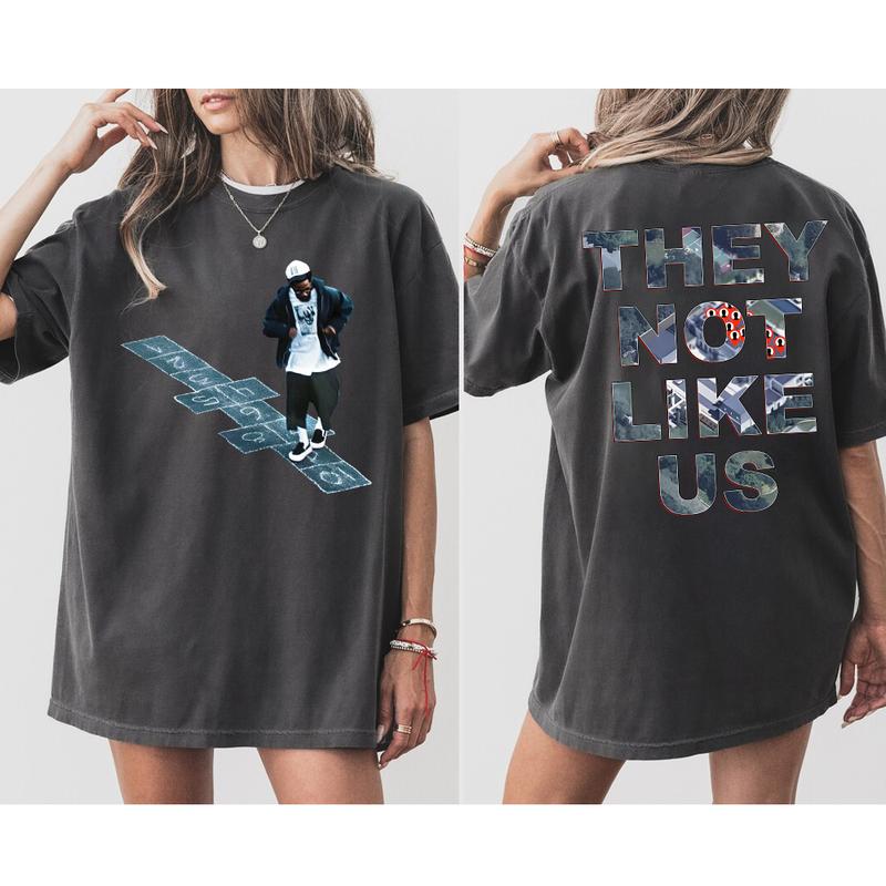 K3ndr1ck L@mar They Not Like Us 2 Sides Shirt | Hip-Hop Culture Cotton Top Crewneck