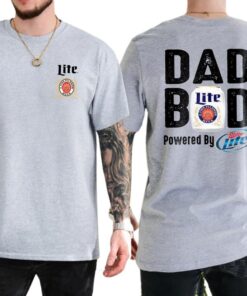 Miller Lite Dad Bod T-Shirt - 2 Sided Graphic Tee for Dads Who Enjoy Life