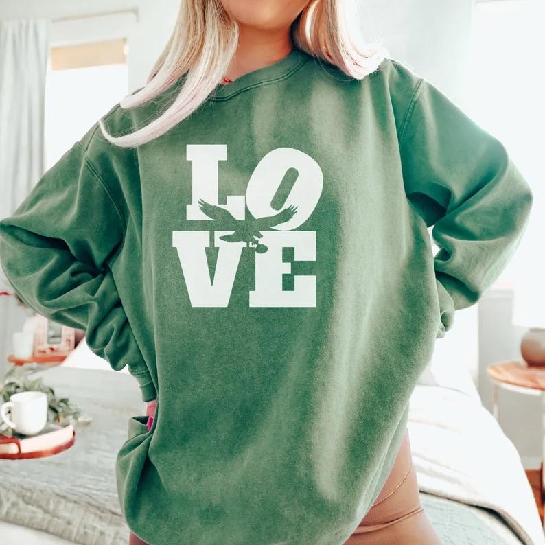 Eagles Love Crewneck Sweatshirt - Empowering Connection and Strength