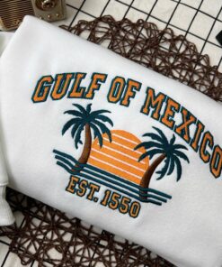 Gulf of Mexico 1550 Embroidered Hoodie - Vintage Map Lover Apparel for Him & Her