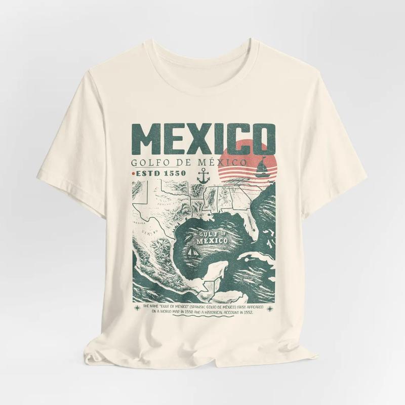 Gulf of Mexico Vintage Art Shirt - Golfo de México 1550 Tee, Perfect for Travelers & History Enthusiasts