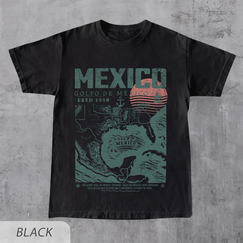 Vintage Gulf of Mexico T-Shirt | Golfo de México 1550 Retro Art Shirt for Adventurers