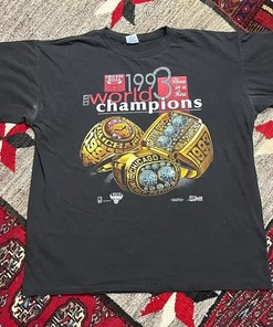 1993 Chicago Bulls Rings Graphic T Shirt Hoodie Sweatshirt Full Size Full Color Gift for Chicago Bulls Fans
