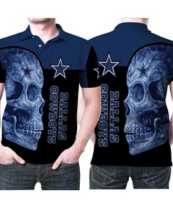 Art Sugar Skull Dallas Cowboys Nfl Flower Pattern 3D Polo Shirt - A unique way to show your Cowboys pride