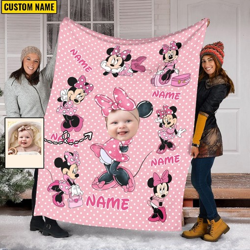 Custom Baby Photo Blanket - Baby Blanket, Fleece Sherpa, Blanket For Kid Bedroom Decor