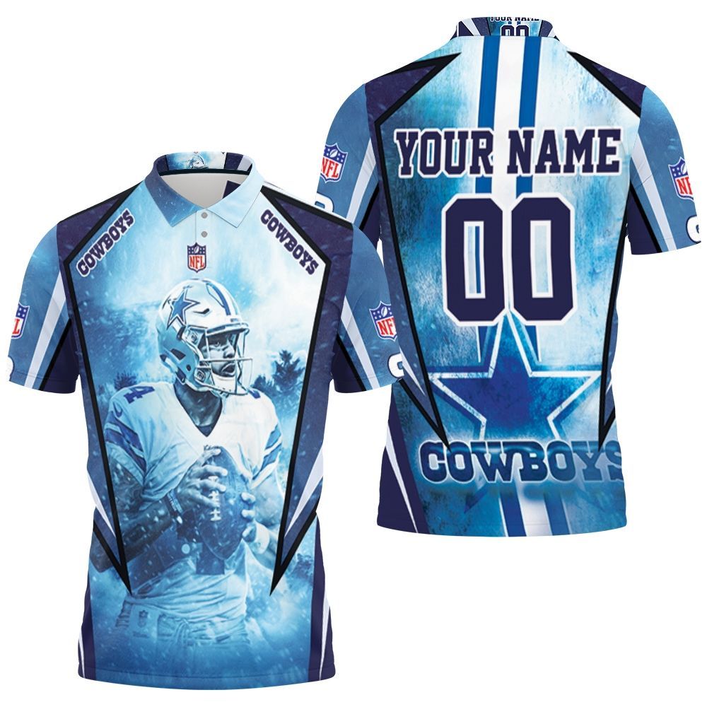 Dak Prescott 4 3D Personalized Polo Shirt: Dallas Cowboys Fan Gift
