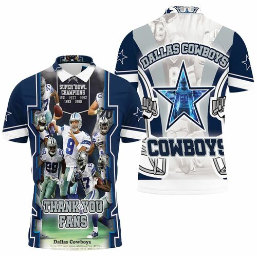 Dallas Cowboys Thank You Fans Super Bowl 2021 NFC East Division 3D All Over Print Polo Shirt