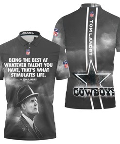 Dallas Cowboys Tom Landry Quote 3D Polo Shirt