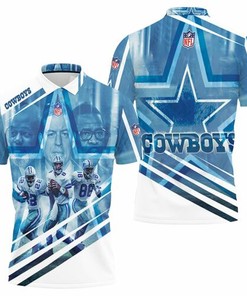 Dallas Cowboys Triplets Emmitt Smith Troy Aikman Michael Irvin 3D All Over Print Polo Shirt