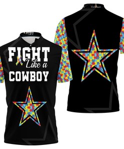 Fight Like A Dallas Cowboys Autism Support Polo Shirt
