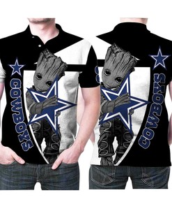 Groot Hug Dallas Cowboys Logo Nfl Team 3D Printed Gift For Dallas Cowboys Fan Polo Shirt