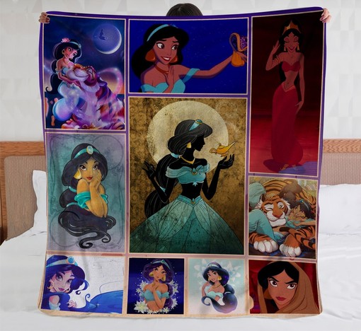 Jasmine Princess Fleece Blanket, Aladdin Disney Sofa Blanket, Walt Disney World, Bedding Decor, Disneyland Blanket