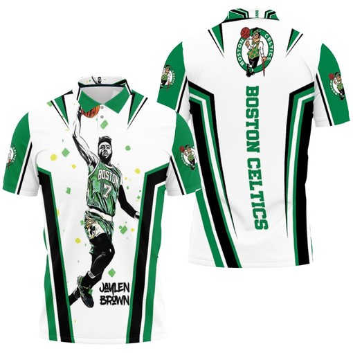 Jaylen Brown 7 Boston Celtics Art Polo Shirt