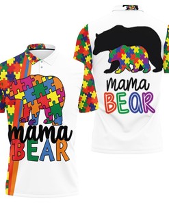 Mama Bear Autism Support Polo Shirt
