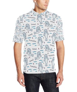 Manatee Baby Pattern Print Design 03 Men Polo Shirt
