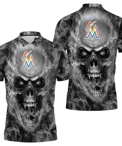 Marlins Mlb Fans Skull Polo Shirt