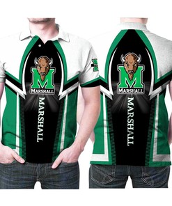 Marshall Thundering Herd Bright Logo Ncaa 3D Printed Gift For Marshall Thundering Herd Fan Polo Shirt