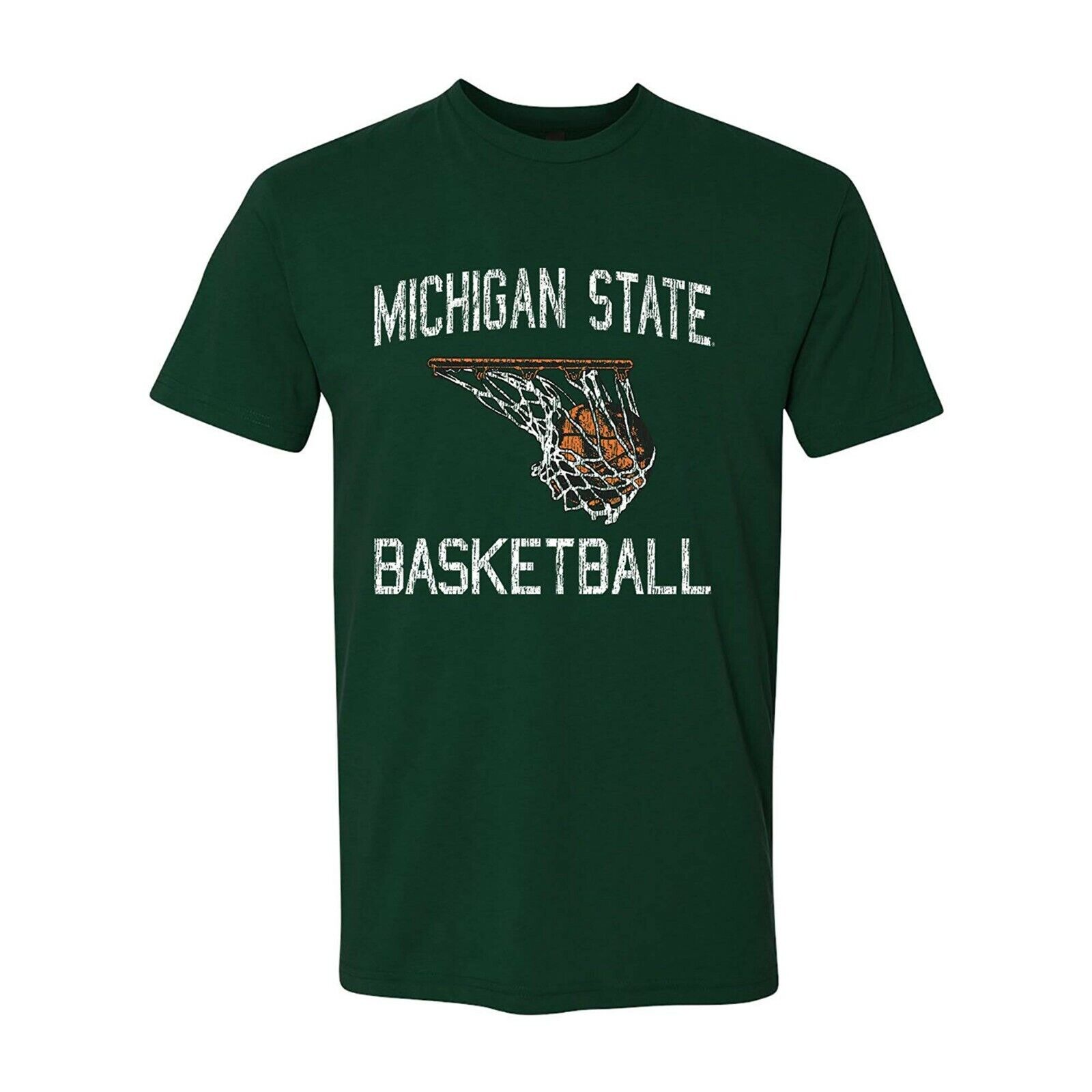 Michigan State Spartans Faded Retro Basketball Shirt Sweatshirt Pullover Hoodie Reprinted Gifts for Fans
