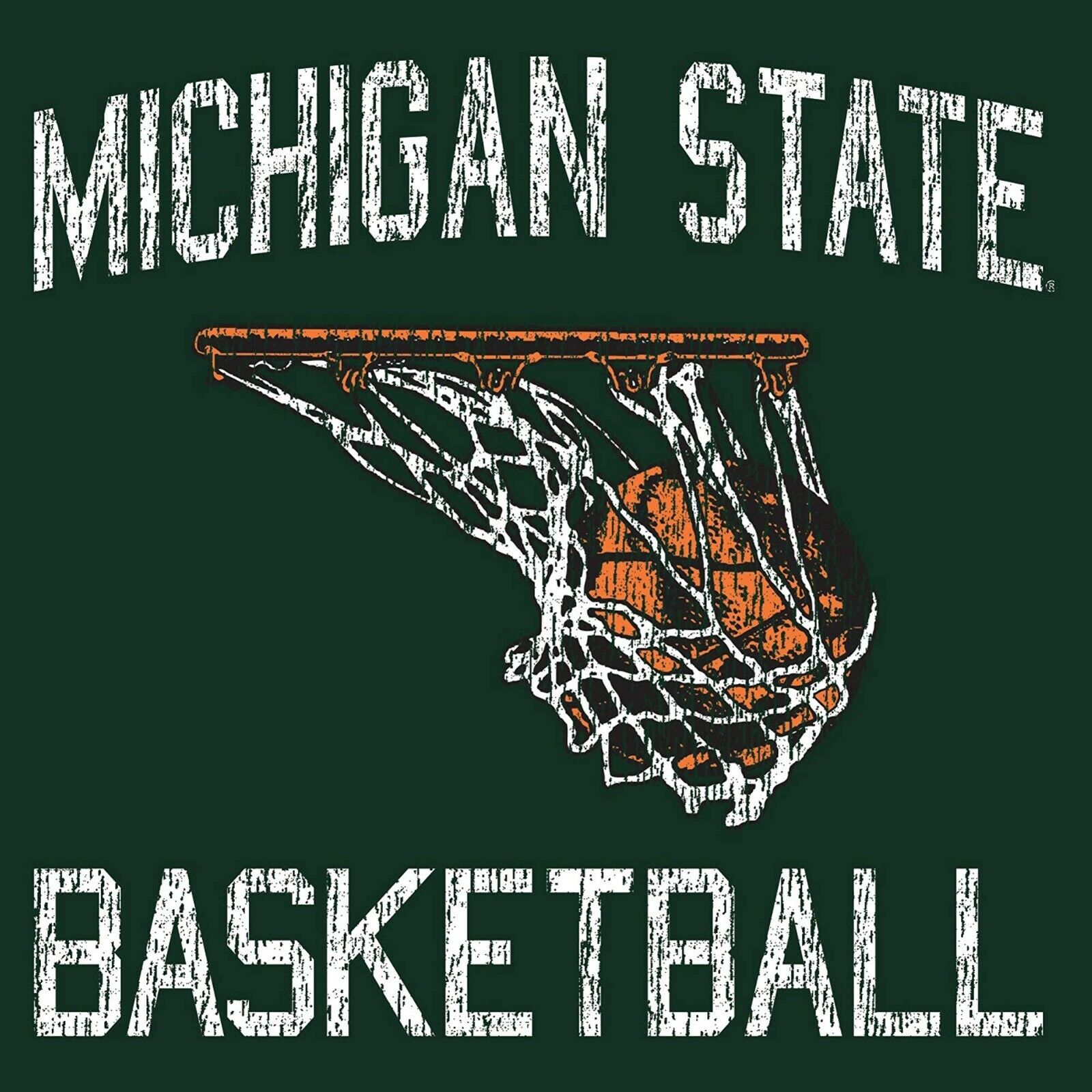 Michigan State Spartans Faded Retro Basketball Shirt Sweatshirt Pullover Hoodie Reprinted Gifts for Fans - Image 2