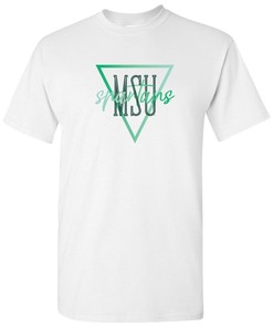 Michigan State Spartans Gradient Triangle Shirt Sweatshirt Pullover Hoodie Reprinted Gifts for Fans