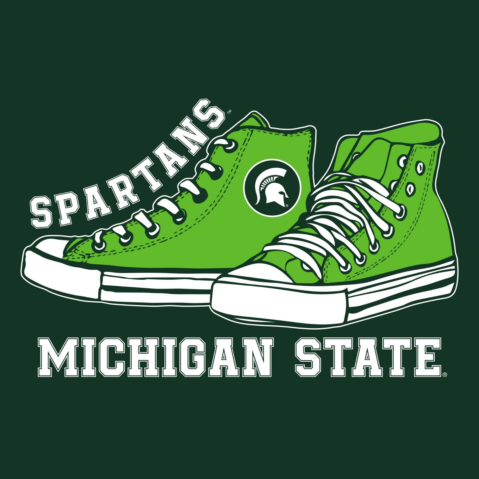Michigan State Spartans High Tops Premium Shirt Sweatshirt Pullover Hoodie Reprinted Gifts for Fans - Image 2