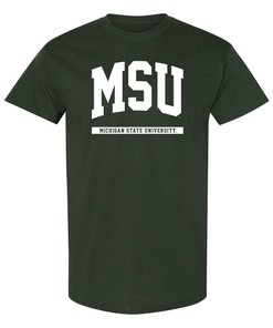 Michigan State Spartans Initial Arch NCAA University Shirt Sweatshirt Pullover Hoodie Reprinted Gifts for Fans