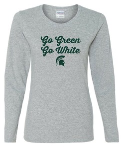 Michigan State Spartans Spirited Script Womens Shirt Sweatshirt Pullover Hoodie Reprinted Gifts for Fans