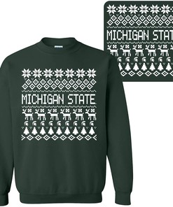 Michigan State Spartans Ugly Holiday Shirt Sweatshirt Pullover Hoodie Reprinted Gifts for Fans