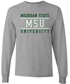 Michigan State Spartans University Block Shirt Sweatshirt Pullover Hoodie Reprinted Gifts for Fans