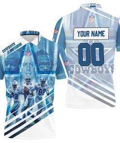 Personalized Dallas Cowboys Triplets Emmitt Smith Troy Aikman Michael Irvin 3D All Over Print Polo Shirt