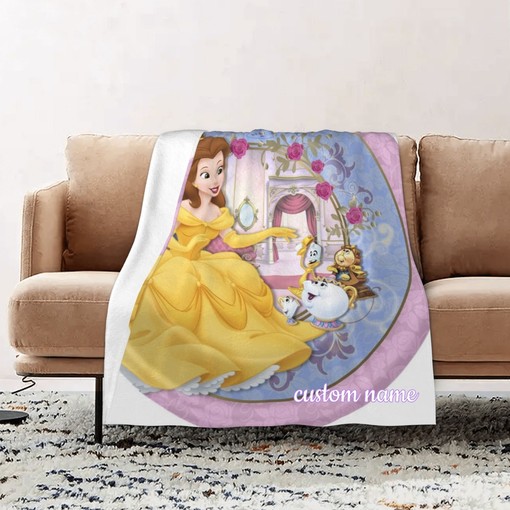 Personalized Disney Bella Quilt Blanket Bedding Set - Perfect for Home Decoration and Picnic