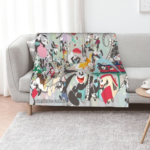 Personalized Disney Oswald The Lucky Rabbit Quilt Blanket - Perfect for Home Decoration and Picnic