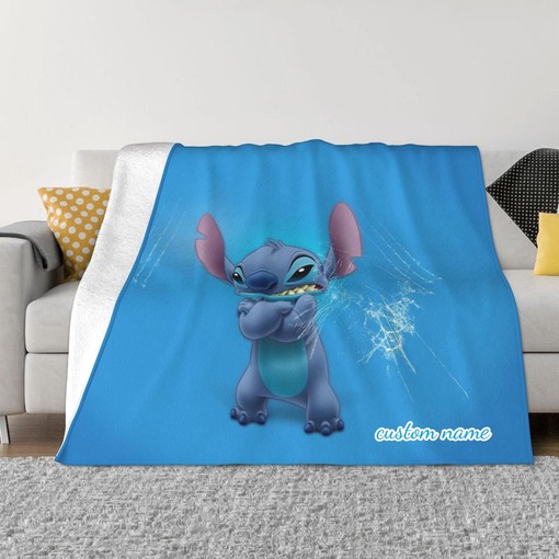 Personalized Disney Stitch Quilt Blanket - Two Layers Bedding Set Sofa Covers