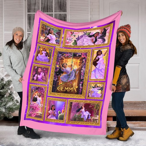 Personalized Encanto Quilt Blanket Bedding Set, Isabella Encanto Cartoon Blanket, Encanto Movie Gifts for Family