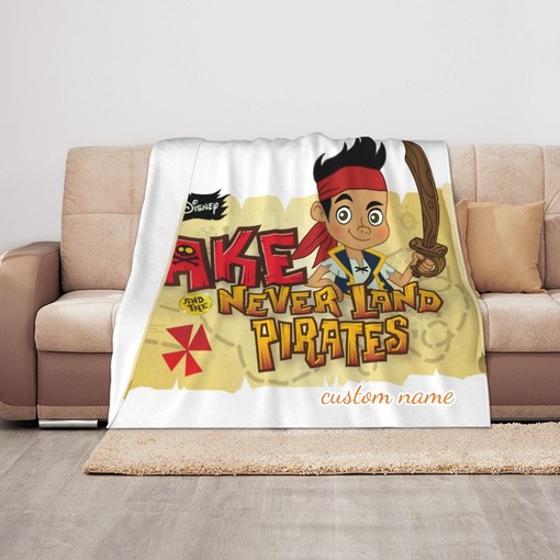 Personalized Quilt Bedding Set Blanket - Disney Jake And The Never Land Pirates - Perfect for Bedroom Decor