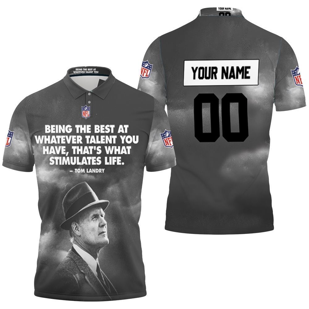 Tom Landry Quote Dallas Cowboys Personalized Polo Shirt