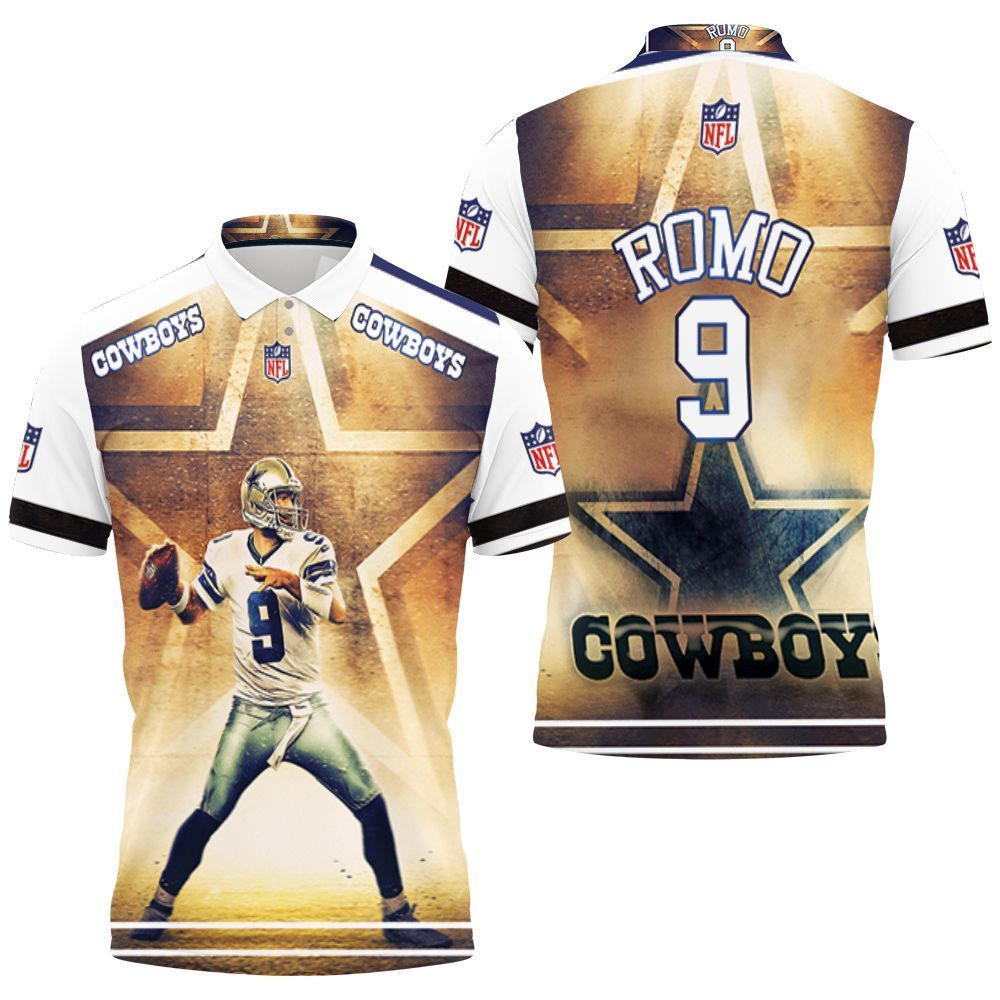 Tony Romo 9 Dallas Cowboys 3D All Over Print Polo Shirt Jersey