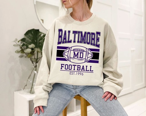 Vintage Baltimore Football Sweatshirt, Retro Baltimore Football Crewneck Sweatshirt, American Football Fan, NFL Shirt