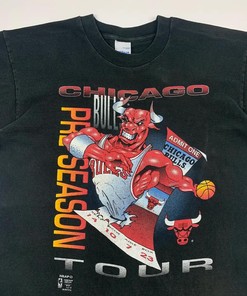 Vintage Style 1994 Chicago Bulls Preseason Tour Rare T-Shirt Sweatshirt Hoodie Reprinted Gift for Bna Fans