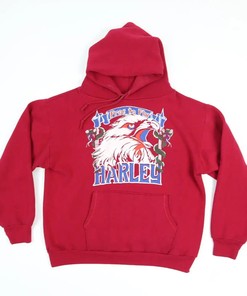 Vintage Style 70s 80s Harley Davidson Eagle Red Usa Boxy T-Shirt Sweatshirt Hoodie Reprinted