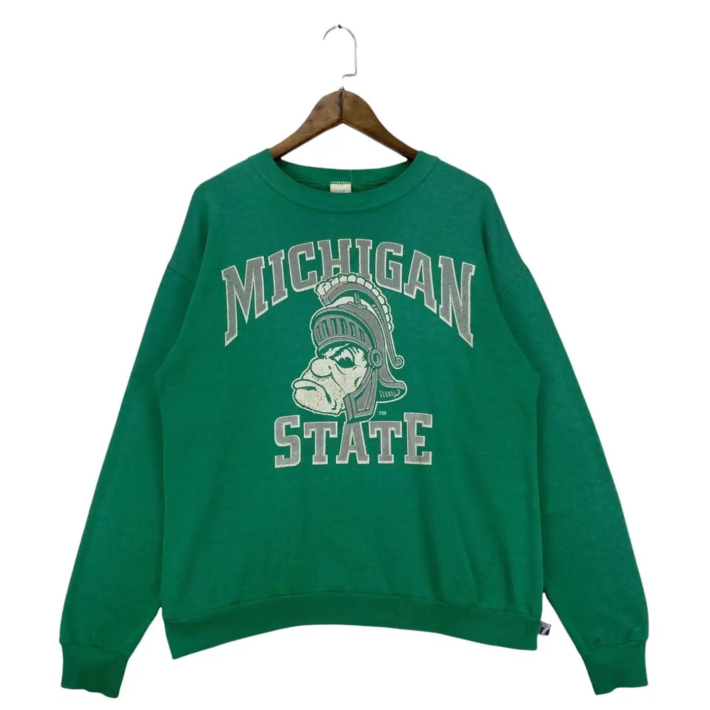 Vintage Style 80s Michigan State Spartans T-Shirt Sweatshirt Hoodie Reprinted Gift for NCAA Fans