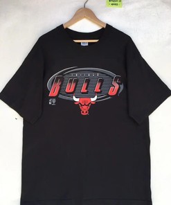 Vintage Style 90's Chicago Bulls Bna Logo T-Shirt Hoodie Sweatshirt Full Size Full Color Gift for Chicago Bulls Fans