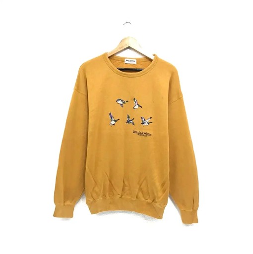Vintage Style Black & White Sweatshirt Biglogo Animals Birds T-Shirt Sweatshirt Hoodie Reprinted