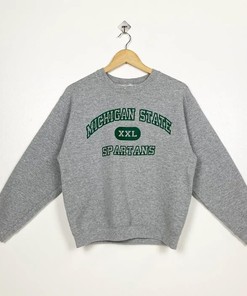 Vintage Style Michigan State University Spartans T-Shirt Sweatshirt Hoodie Reprinted Gift for NCAA Fans